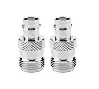 Type N Female to BNC Female RF Coaxial Adapter 2pcs, Gold - Plated Copper Connector - Durable Construction, Wide Frequency Bandwidth, Reliable RF Connection