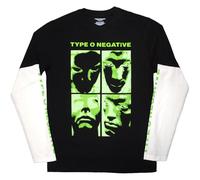 Type O Negative Faces Layered Long Sleeve T Shirt M Black