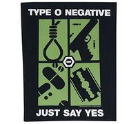 Type O Negative Just Say Yes Unisex Back Patch Black/White/Green 100% Polyester