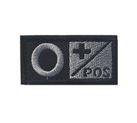 Type O Positive Blood Type Patch Embroidered Morale Applique Fastener Hook & Loop Emblem