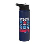 Type One Diabetes A Day As A Diabetic Funny T1D Awareness Stainless Steel Insulated Water Bottle