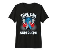 Type One Superhero T1D Diabetes Awareness Type 1 Diabetic Premium T-Shirt