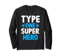 Type One Superhero T1D Warrior Diabetes Awareness Long Sleeve T-Shirt