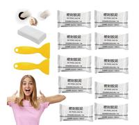 Type Waterproof Sealant Mastic, 2024 New Super Diamond Mud Seal, White Mastic Sealant Waterproof, Quick Mending Mud for Drain Connection, Wall Hole, Air Conditioning Hole (10Pcs, White)