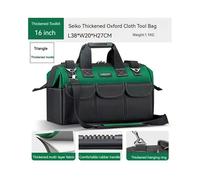 (TypeC 16 inch) Waterproof Multi Pockets Tool Set with Bag for Electrician Working Tool Box Case Storage Bag Portable Organizer Bag Toolbox