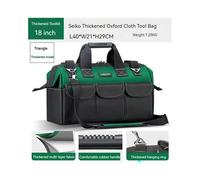 (TypeC 18 inch) Waterproof Multi Pockets Tool Set with Bag for Electrician Working Tool Box Case Storage Bag Portable Organizer Bag Toolbox