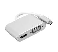 TypeC Hub 4K Resolution Adapter Dock for/VGA Display, Type-C to VGA Converter for Graphic Designers (Silver)