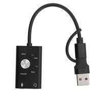 TypeC to Sound Card, 7.1 Channel External 2 in 1 Stereo Sound Card USB Mixer Adapter for Computer Tablet Phone