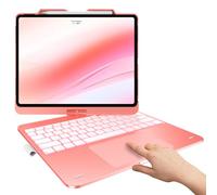 typecase Touch Case Keyboard for iPad Air 13-inch(M3/M2, 2025/2024), Multi-Touch Trackpad, 360° Rotatable, 11-Color Backlit, Pencil Holder, Powder Pink