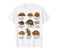 Types of Armadillo Educational Wildlife Species Ecology T-Shirt