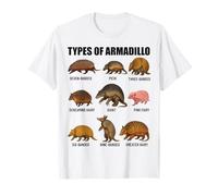Types of Armadillo Educational Wildlife Species Ecology T-Shirt