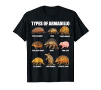 Types of Armadillo Educational Wildlife Species Ecology T-Shirt