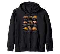 Types of Armadillo Educational Wildlife Species Ecology Zip Hoodie