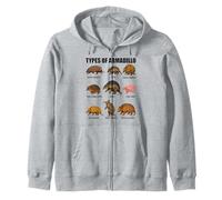 Types of Armadillo Educational Wildlife Species Ecology Zip Hoodie