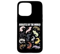 Types of Axolotls of The World Axolotl Morphs Chart Scienc Case for iPhone 15 Pro Max
