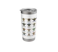 Types of Bees, Bee Species Chart, Entomology Science Stainless Steel Insulated Tumbler