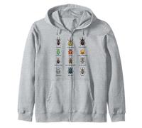 Types of Beetles, Beetle Species Chart Insect Identification Zip Hoodie