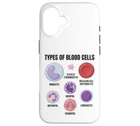 Types of Blood Cells Science Hematology Diagram Educational Case for iPhone 16