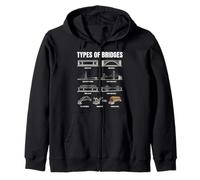 Types Of Bridges Chart Civil Engineering Architecture Zip Hoodie