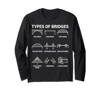 Types of Bridges Civil Engineering Architecture Diagram Long Sleeve T-Shirt