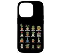 Types of Cactus in Pots Botanical Plant Chart Case for iPhone 14 Pro