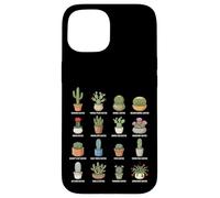 Types of Cactus in Pots Botanical Plant Chart Case for iPhone 15
