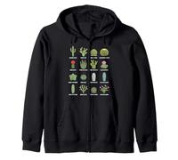 Types of Cactus Species Botanical Plant Chart Zip Hoodie