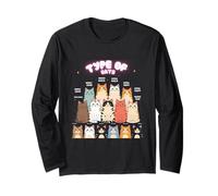 Types of Cat Cute Kitten Kawaii Cats, Men Women Girls Kids Long Sleeve T-Shirt