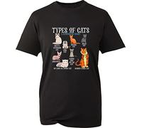 Types of Cats T-Shirt A Comparison Chart Orange Cat and Ninja Cat Tiger Funny Cat Lovers Unisex Gift Tee Top (Black, 3XL)