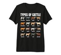Types of Cattle Breeds Collection Farmer Cow Lover Premium T-Shirt