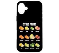 Types of Citrus Fruits Botanical Chart Plants Enthusiasts Case for iPhone 16 Plus