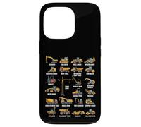 Types of Construction Vehicles Heavy Machinery Chart Case for iPhone 13 Pro