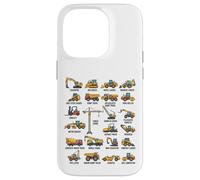 Types of Construction Vehicles Heavy Machinery Chart Case for iPhone 14 Pro