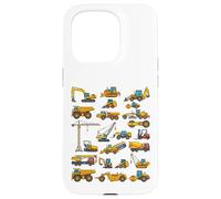 Types of Construction Vehicles Heavy Machinery Chart Case for iPhone 15 Pro