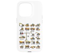 Types of Construction Vehicles Heavy Machinery Chart Case for iPhone 15 Pro