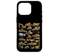 Types of Construction Vehicles Heavy Machinery Chart Case for iPhone 16 Pro