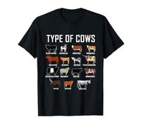 Types Of Cows Shirt Farmer Tee Shirt Costume Cow T-Shirt