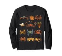 Types of Crabs Marine Wildlife Educational Crab Species Long Sleeve T-Shirt