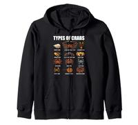Types of Crabs Marine Wildlife Educational Crab Species Zip Hoodie