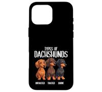 Types Of Dachshunds Funny Wiener Dog Cute Sausage Dog Case for iPhone 16 Pro Max