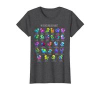 Types of Dinosaurs Alphabet A-Z, ABC Dinosaur Identification T-Shirt, Women, Dark Heather Grey, Medium