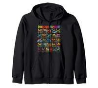 Types of Dinosaurs Alphabet ABC A-Z Dino Lover Kids Boys Zip Hoodie