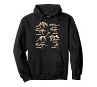 Types of Dinosaurs Skeletons Dino Paleontology Lover Fossil Pullover Hoodie
