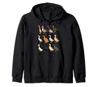 Types of Domestic Ducks Breeds Waterfowl Animals Zip Hoodie