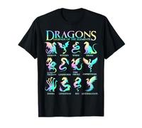 Types of Dragons Pastel Watercolor Legends Elements Dragon T-Shirt