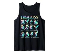 Types of Dragons Pastel Watercolor Legends Elements Dragon Tank Top