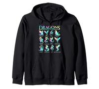 Types of Dragons Pastel Watercolor Legends Elements Dragon Zip Hoodie