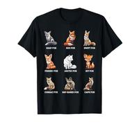 Types of Foxes Educational Collection Fox Types Fox Species T-Shirt