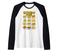 Types of Fries Retro French Fry Food Infographic Raglan Baseball Tee