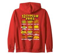 Types of Fries Retro French Fry Food Infographic Zip Hoodie